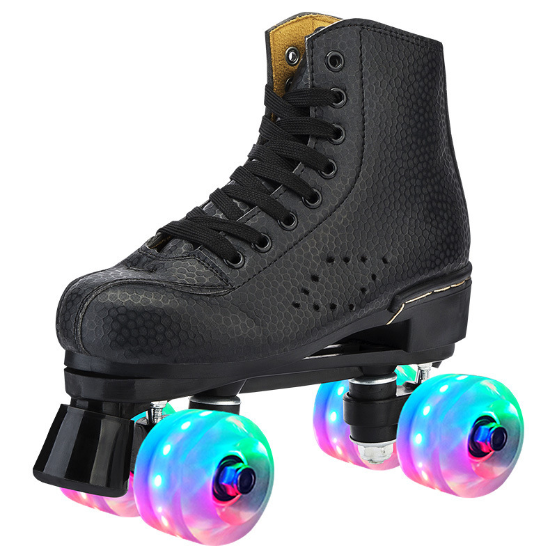 Factory direct sales ice rink anti-slip wear-resistant men's and women's roller skates roller skates adult double row flash skates