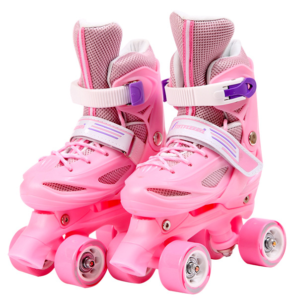 Four-wheel double row roller skates, skates for children, full set of adjustable roller skates for beginners, roller skates wholesale