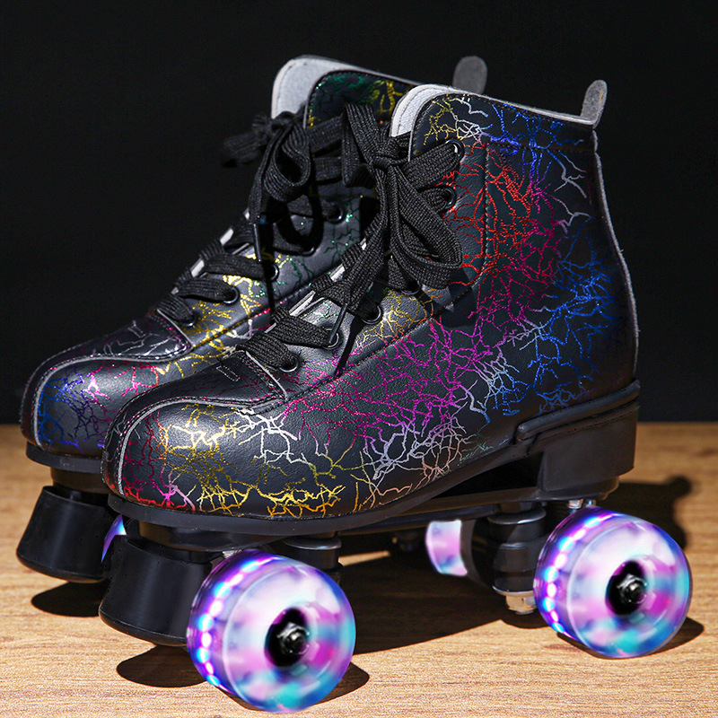 Adult double row four-wheel men's and women's figure flash roller skates roller skating rink sports roller skates