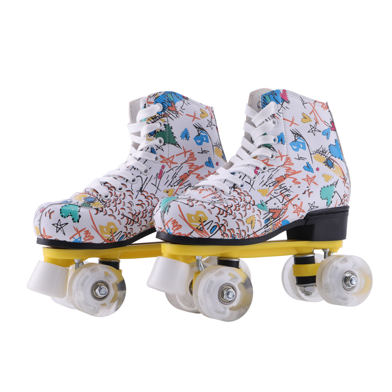 Ice rink professional cool flash roller skates double row roller skates for adults men and women four-wheel children's roller skates