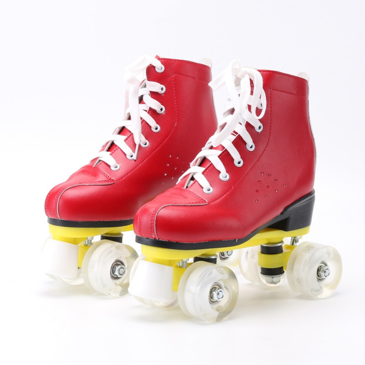 Adult double row roller skates, adult men and women double row roller skates, four-wheel flash wholesale