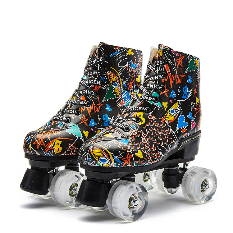 Adult double row roller skates, adult men and women double row roller skates, four-wheel flash wholesale - 副本 - 副本 - 副本 - 副本