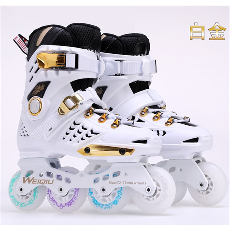 Adult inline skates, men's and women's roller skates, black gold skates wholesale, flat inline skates for beginners - 副本 - 副本 - 副本 - 副本