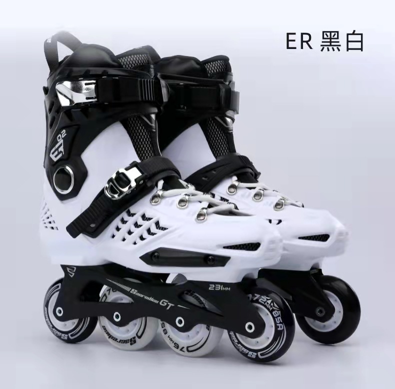 Adult inline skates, men's and women's roller skates, black gold skates wholesale, flat inline skates for beginners - 副本 - 副本 - 副本 - 副本 - 副本