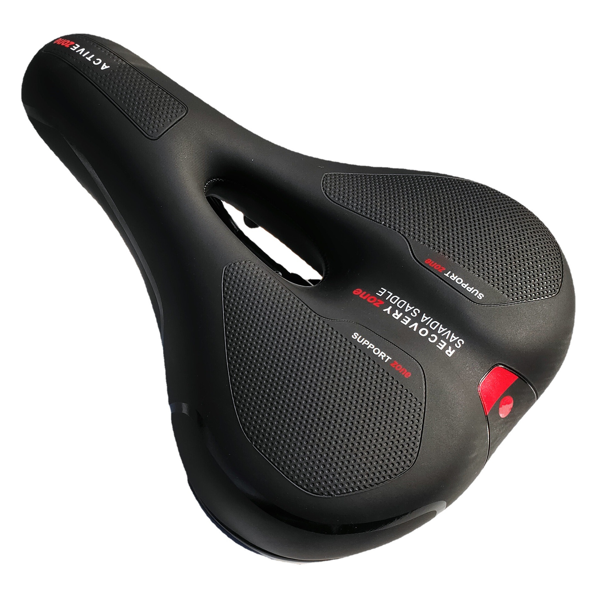 Soft saddle with enlarged and thickened middle hole for mountain bikes