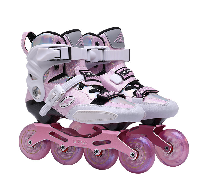 Children's Professional SQ Roller Skating Shoes Flat Flower Fiber Skating Shoes