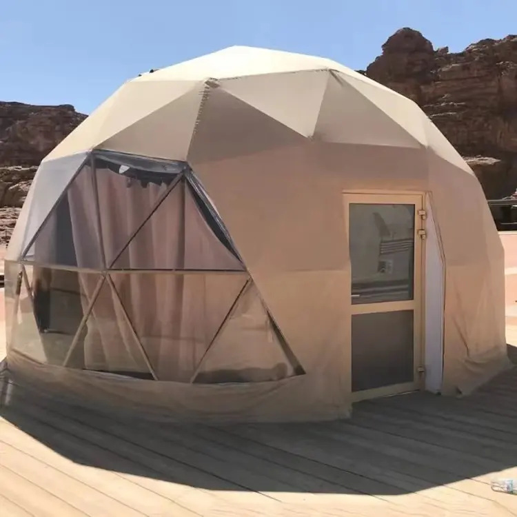 Luxury Heated Eco Hotel Decoration Prefab Transparent Geodesic Waterproof round Dome tent House Desert Tent Glampingg For sale